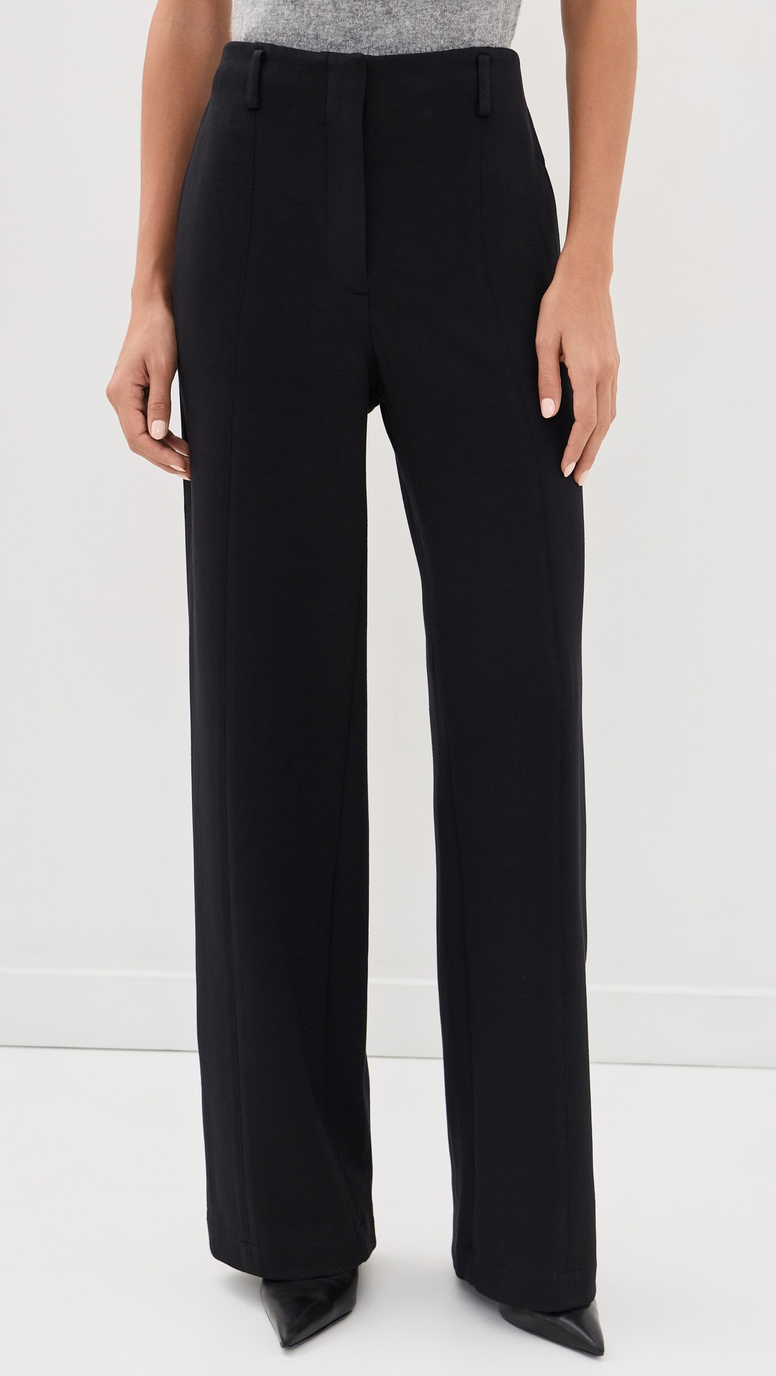 Theory Straight Knit Pants Black 4 | Shopbop
