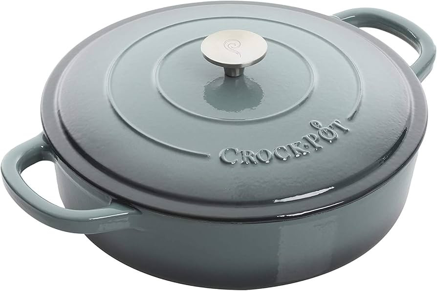 Crock-Pot Crock Pot Artisan Enameled Cast Iron Braiser W/Lid, 5 Quart, Slate Gray | Amazon (US)