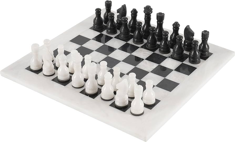 RADICALn 15 Inches Large Handmade White and Black Weighted Marble Full Chess Game Set Staunton an... | Amazon (US)