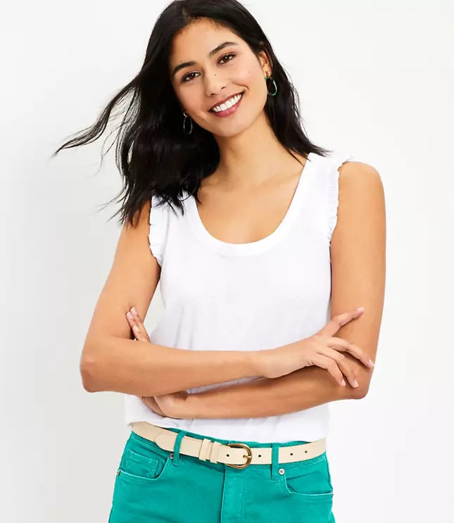 Ruffle Sleeve Tank Top | LOFT