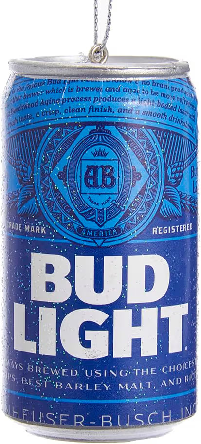 Kurt Adler Budweiser Bud Light Beer Can Christmas Ornament | Amazon (US)