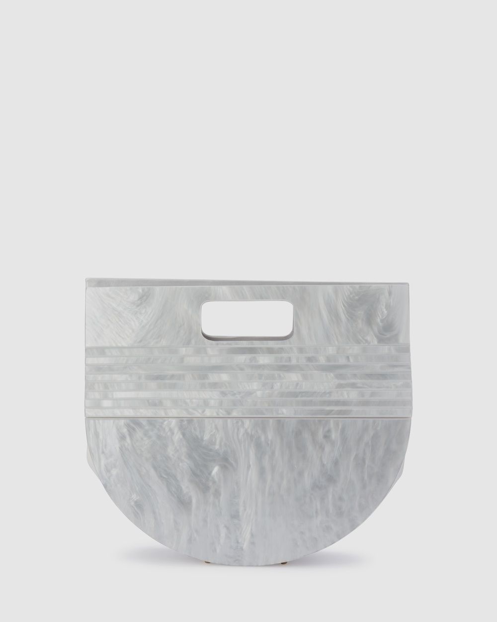 Olga Berg - Nat Pearlescent Acrylic Handle Bag - Clutches (White) Nat Pearlescent Acrylic Handle Bag | THE ICONIC AU & NZ