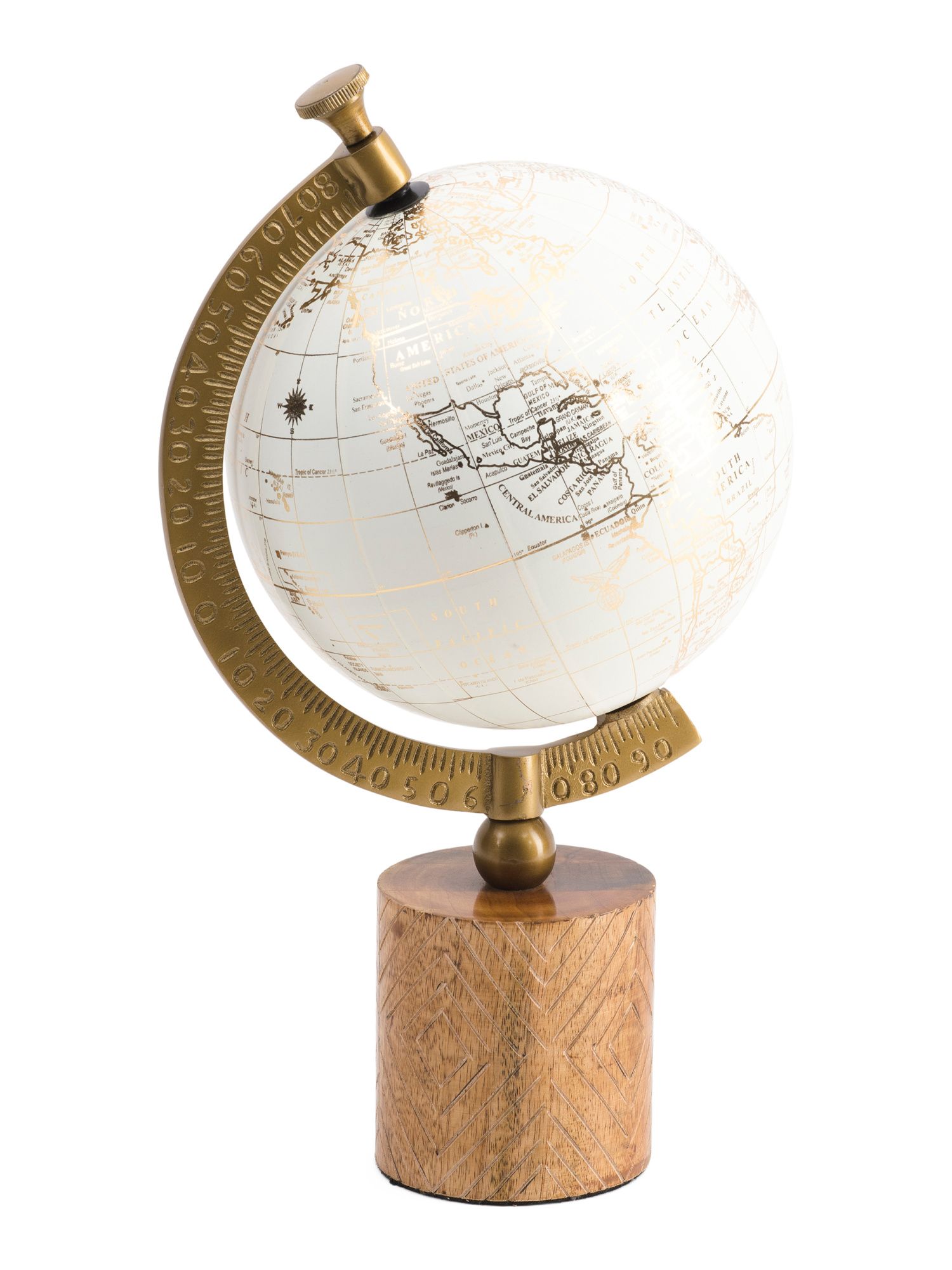 8in Globe With Wooden Base | TJ Maxx