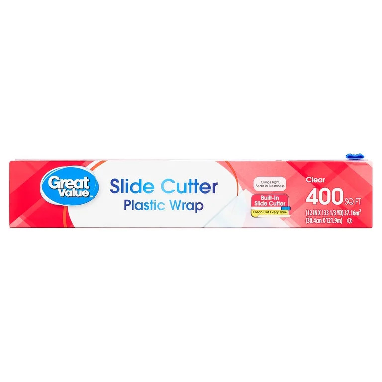 Great Value Slide Cutter Plastic Wrap, 400 sq ft | Walmart (US)