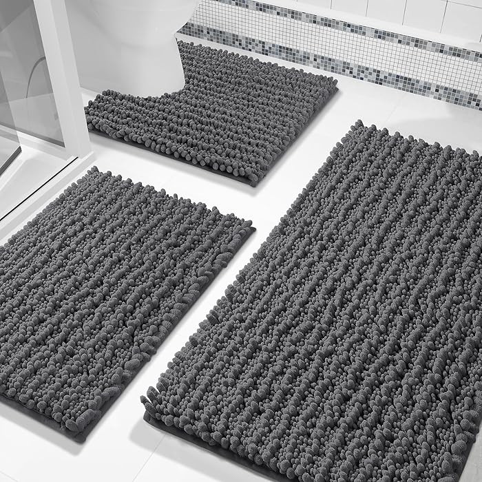 Yimobra Bathroom Rug Set 3 Piece - Super Absorbent Quick Dry Chenille Bath Mats & Toilet Rug, Non... | Amazon (US)