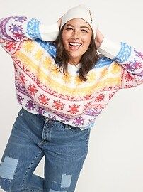 Fair Isle Crew-Neck Sweater for Women | Old Navy (US)