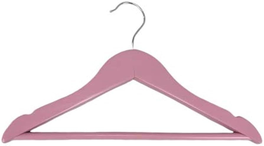 Pillowtex Children's Wood Top Closet Clothes Hangers w/Bar - Set of 10 Pink Hangers | Amazon (US)