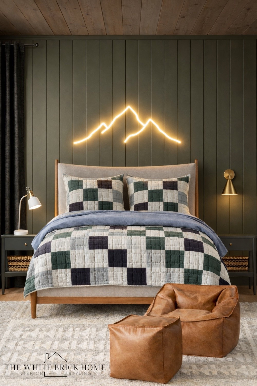 Moody olive walls, cozy layered textured, and a softly glowing mountain light create the ultimate modern cabin retreat for a stylish kid. 
🖤🖤
Bed, bedroom, kids bedroom, boys room, boys bedroom, boys bedroom decor, boys room design, boys room ideas, boys room bedding, boys room chair, boys room wall decor, boys room rug, boys room furniture, boys room decor ideas, mountain themed bigs room, mountain bedroom decor ideas, home design, bedroom design, kids bedroom, kids room decor, kids room ideas, home design, bedroom design, bedding, nightstand, pottery barn, crate and kids 


#LTKHome #LTKSeasonal #LTKKids