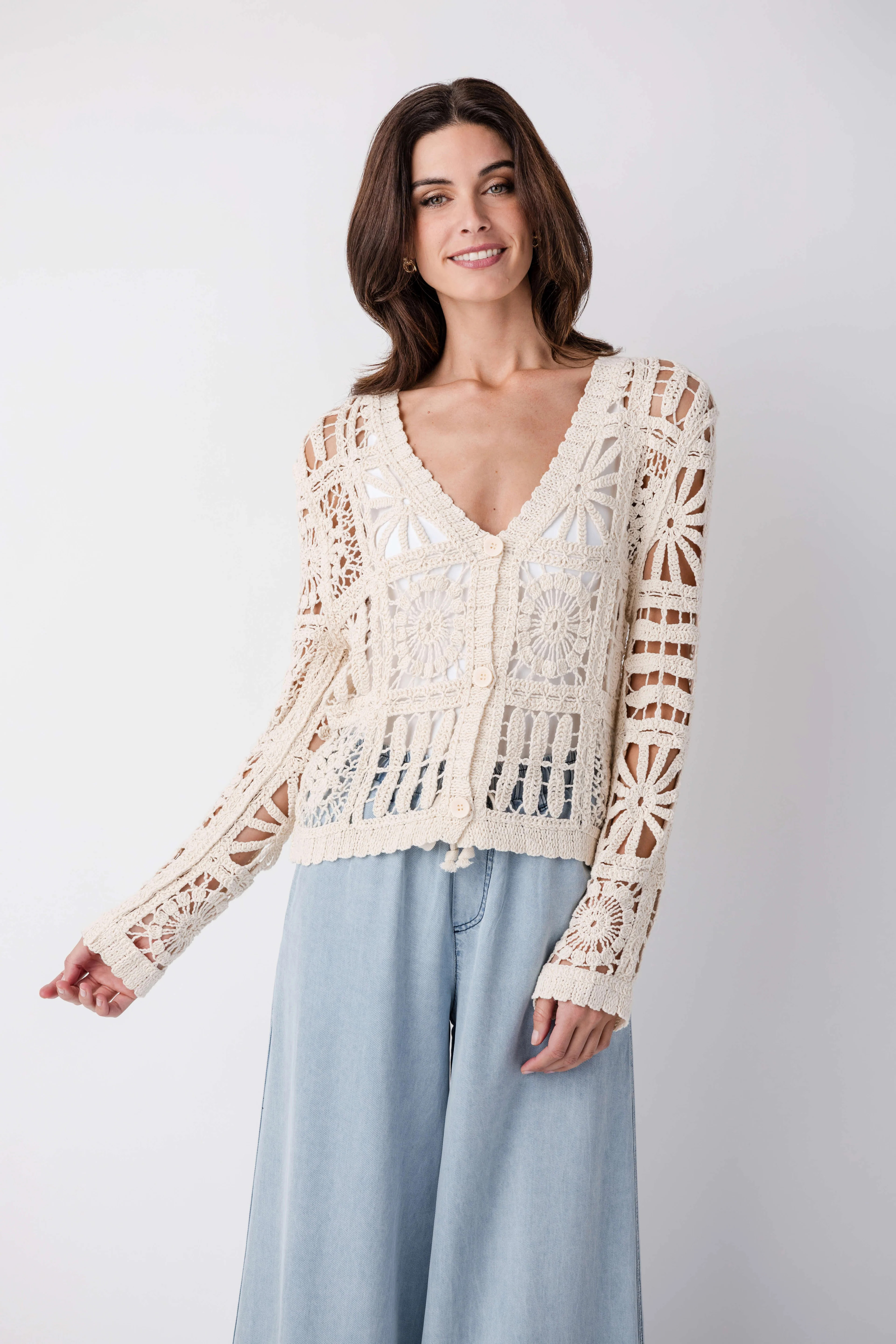 Elan Crochet Cardigan | Social Threads