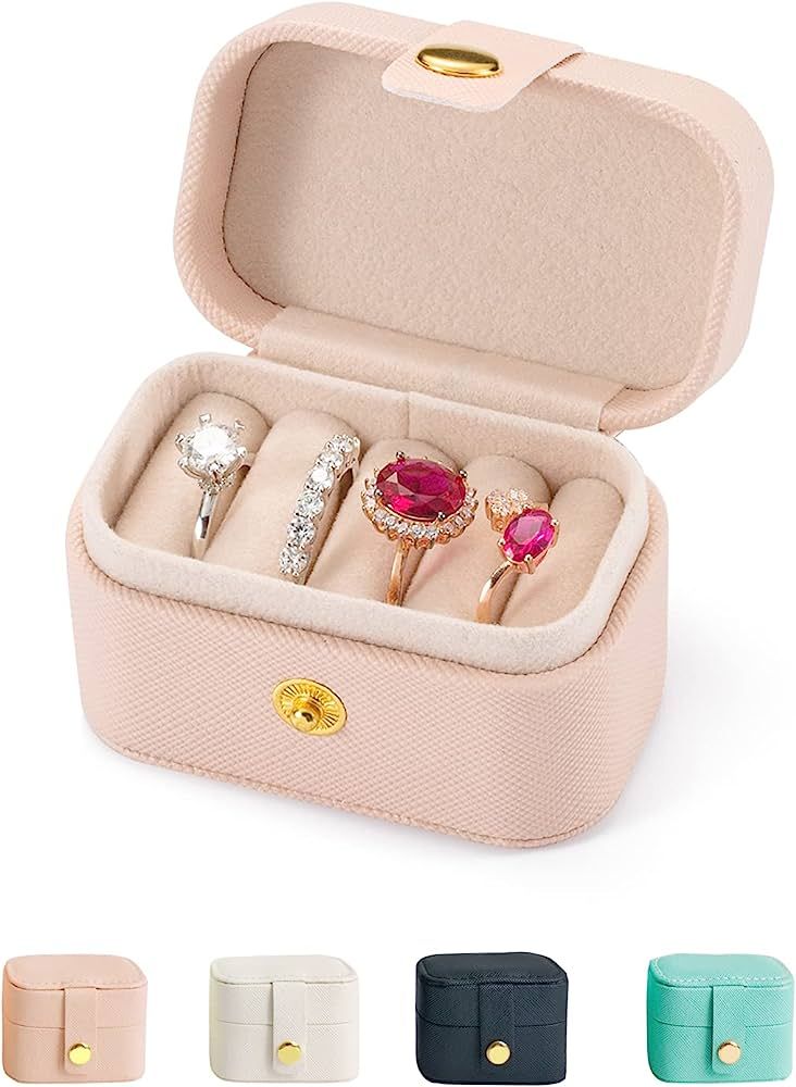 VOMNA Travel Jewelry Ring Case,Small Jewelry Ring Box,Ring Holder,Mini Travel Jewelry Case Portab... | Amazon (US)