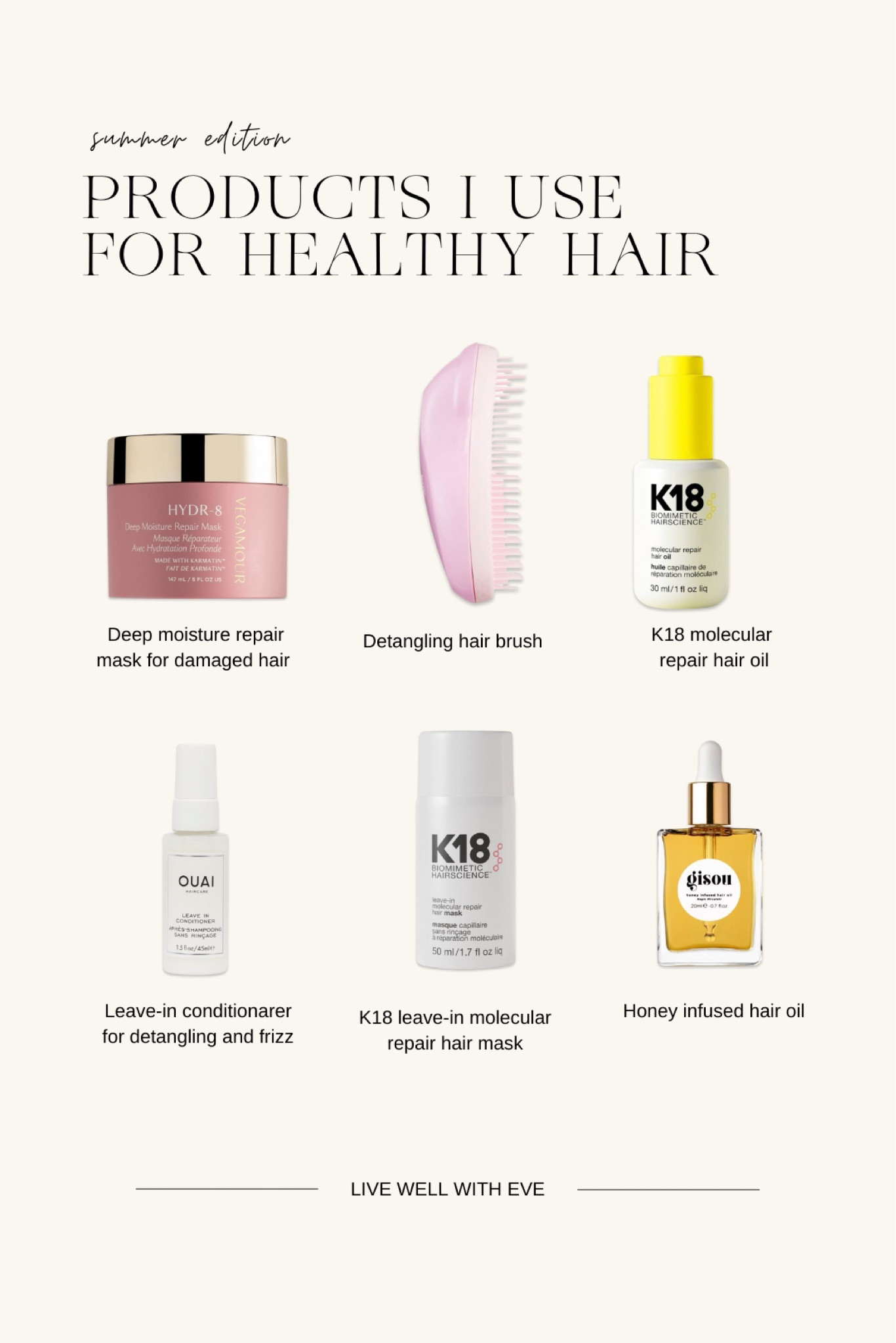 all the products I use to maintain a healthy hair 💇🏽‍♀️ my hair gets super tangled during beach and pool days and these save my life every time. #hair #healthyhair #sephora 

#LTKSale #LTKbeauty