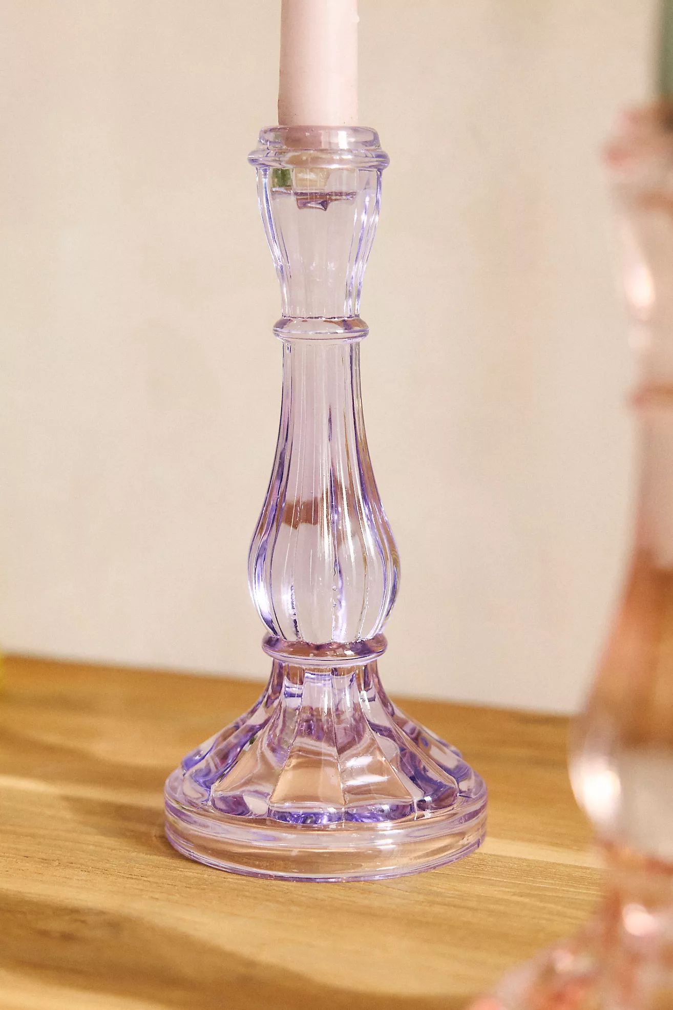 Tinted Glass Candlestick, Tall | Anthropologie (US)