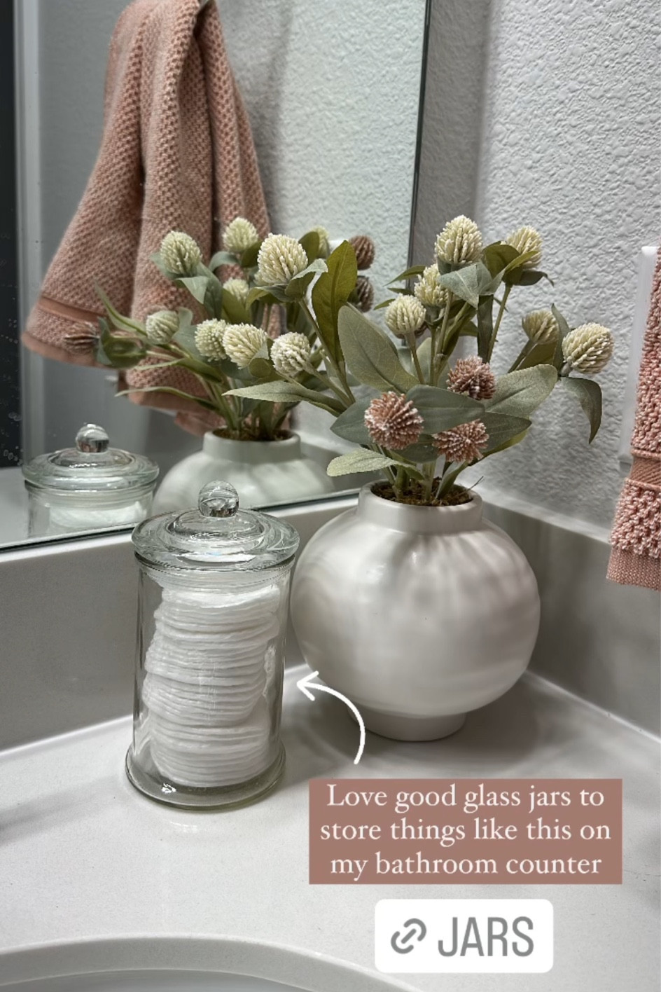 The most convenient jar and soo universal. We love keeping cotton pads and cotton swabs in these. It helps elevate the space! 

#LTKFind #LTKbeauty #LTKsalealert