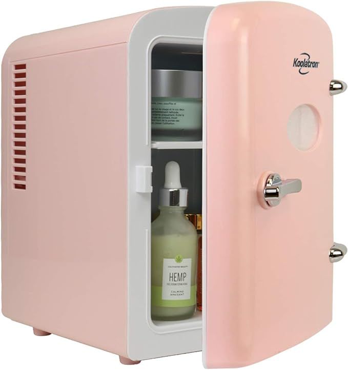 Koolatron retro Mini Portable Fridge, 4L Compact Refrigerator for Skincare, Beauty Serum, Face Ma... | Amazon (US)