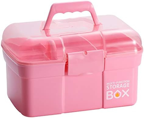 Kinsorcai 11'' Plastic Storage Box with Removable Tray, Multipurpose Organizer and Storage Case for  | Amazon (US)