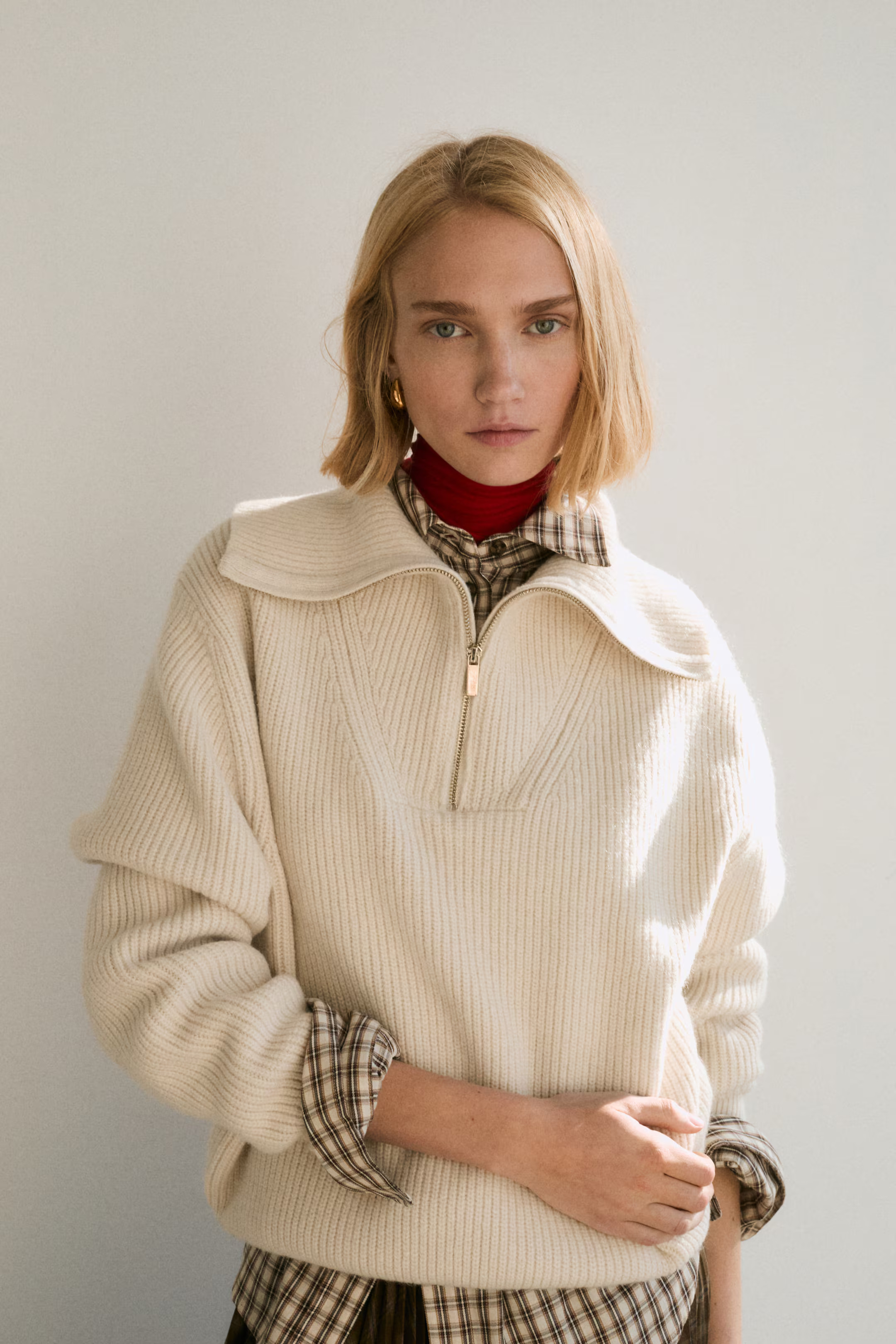 Rib-Knit Half-Zip Sweater | H&M (US + CA)