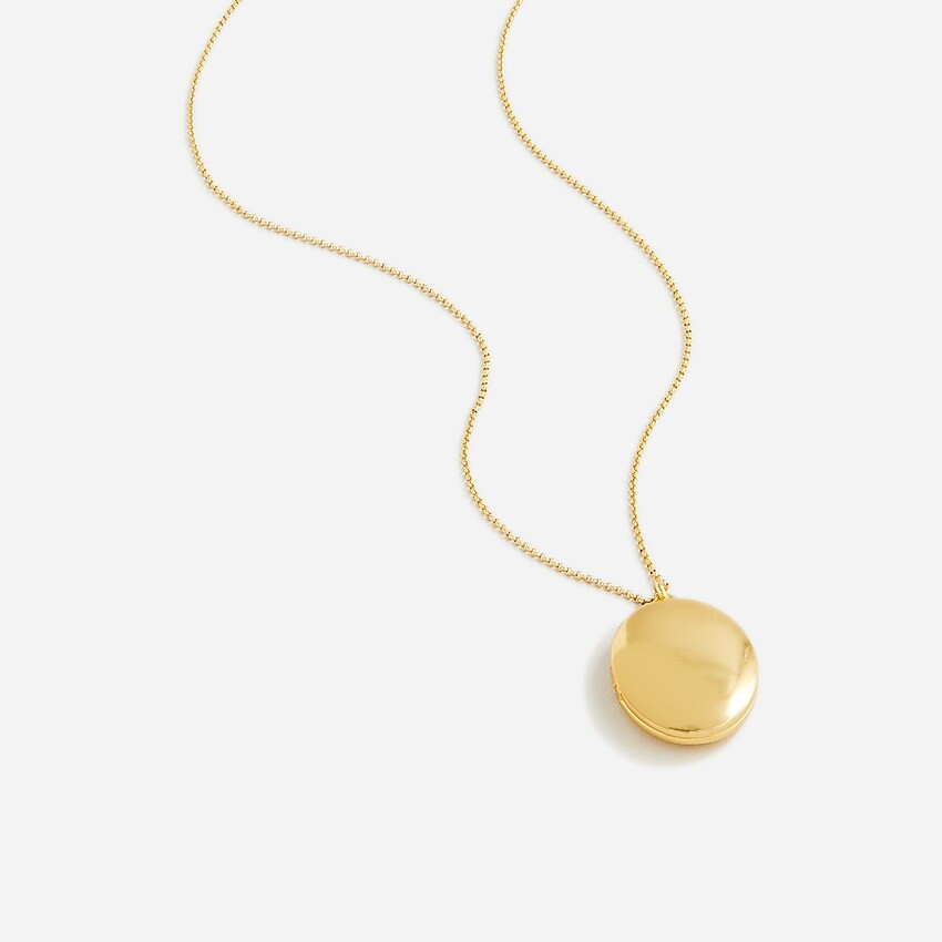 Dainty gold-plated oval locket necklace | J. Crew US