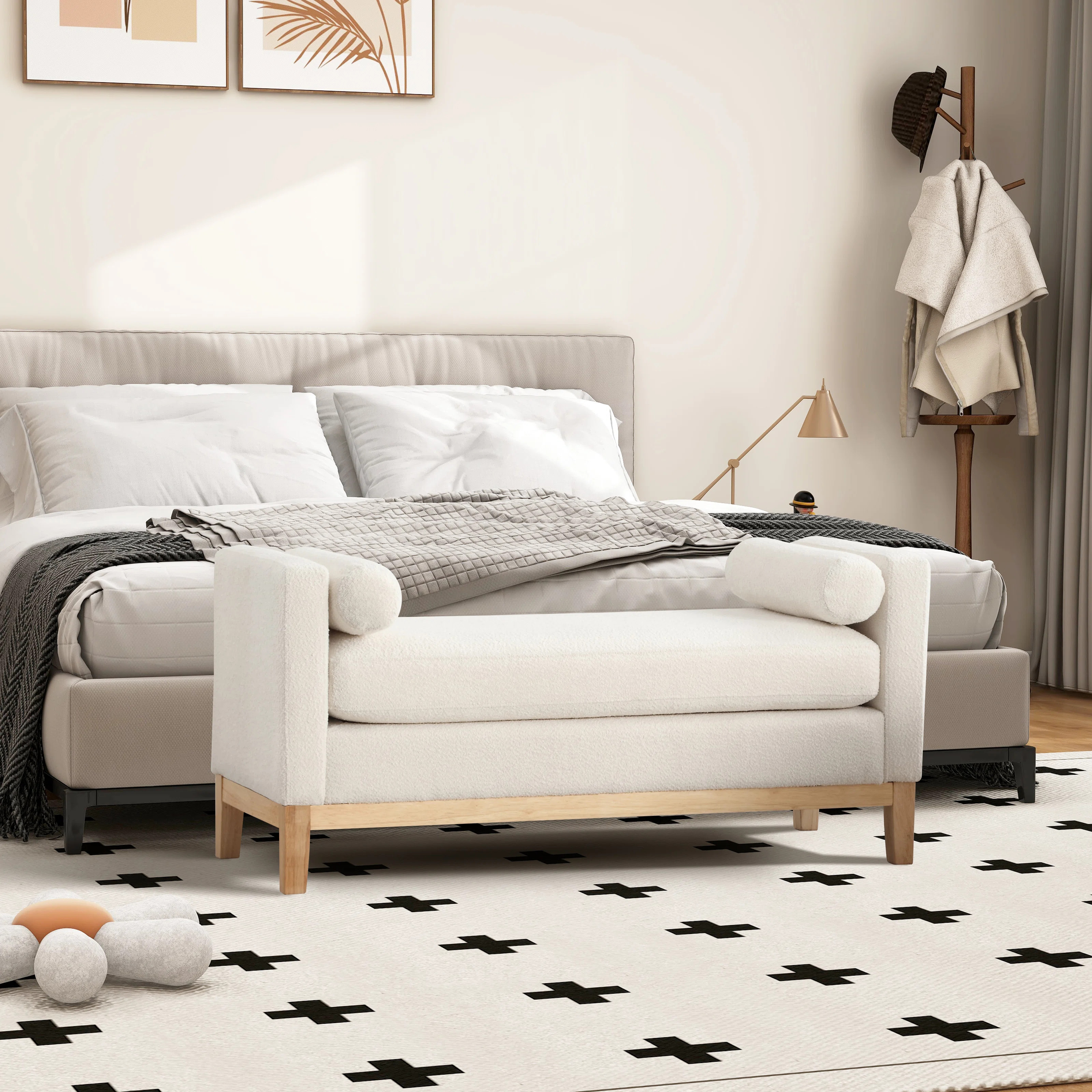 Red Barrel Studio® Timsbury Boucle Upholstered Bench | Wayfair | Wayfair North America