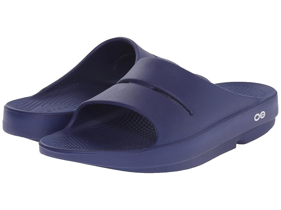 OOFOS OOahh Slide Sandal Sandals Navy : Men's 4 - Women's 6 Medium, Synthetic | Zappos