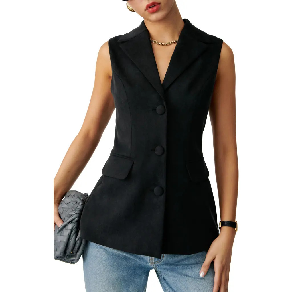 Reformation Billie Vest in Black at Nordstrom, Size Large | Nordstrom