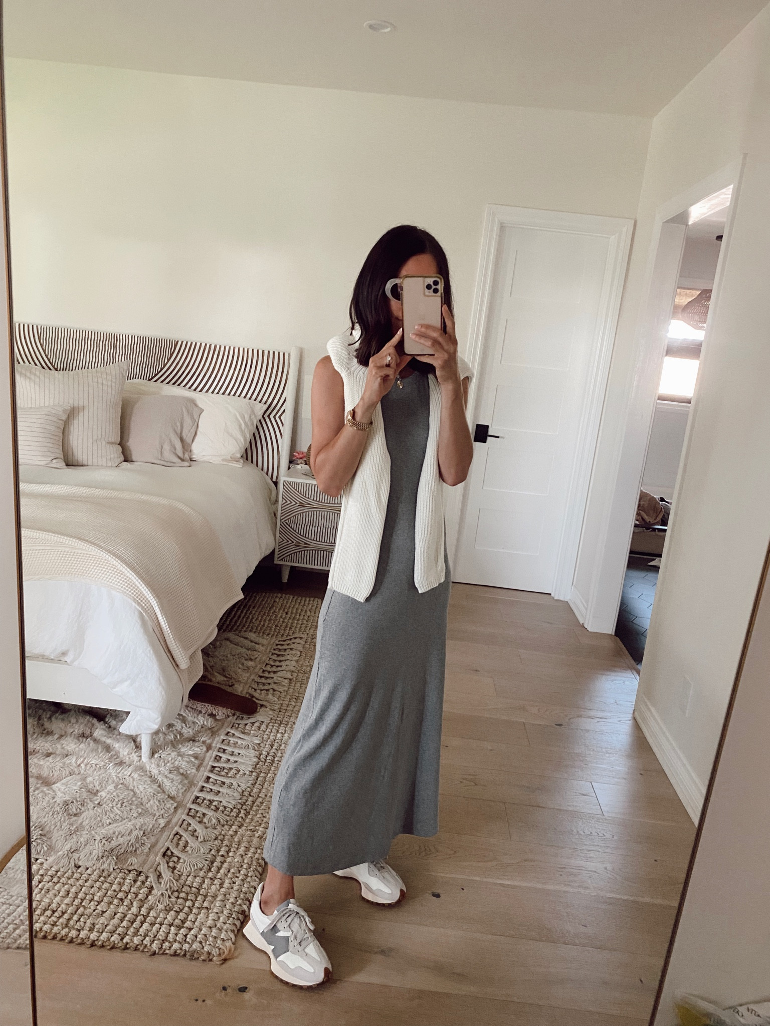 New balance 327 sneakers with a dress 
I find them to run Tts 

#LTKstyletip