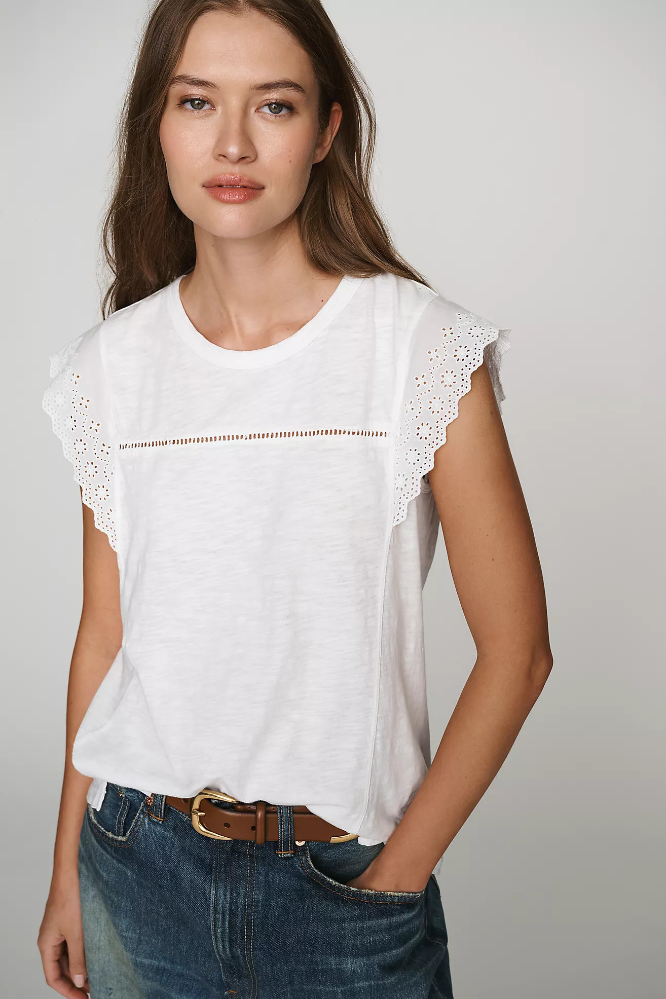 Wilt 100% Cotton Eyelet Tee | Anthropologie (US)