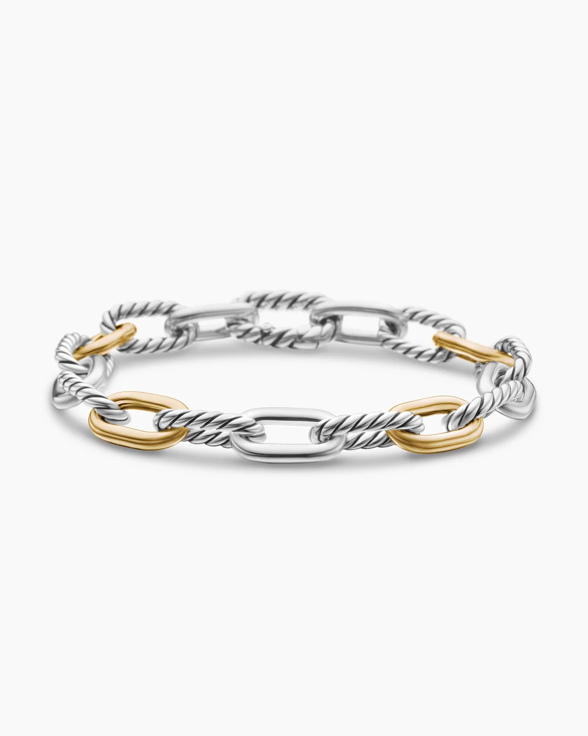 David Yurman | DY Madison Toggle Chain Bracelet in Sterling Silver with 18K Yellow Gold, 11mm | David Yurman