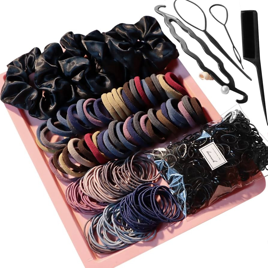 YANRONG 755PCS Hair Accessories for Woman Set Seamless Ponytail Holders Variety Hair Scrunchies Hair | Amazon (US)