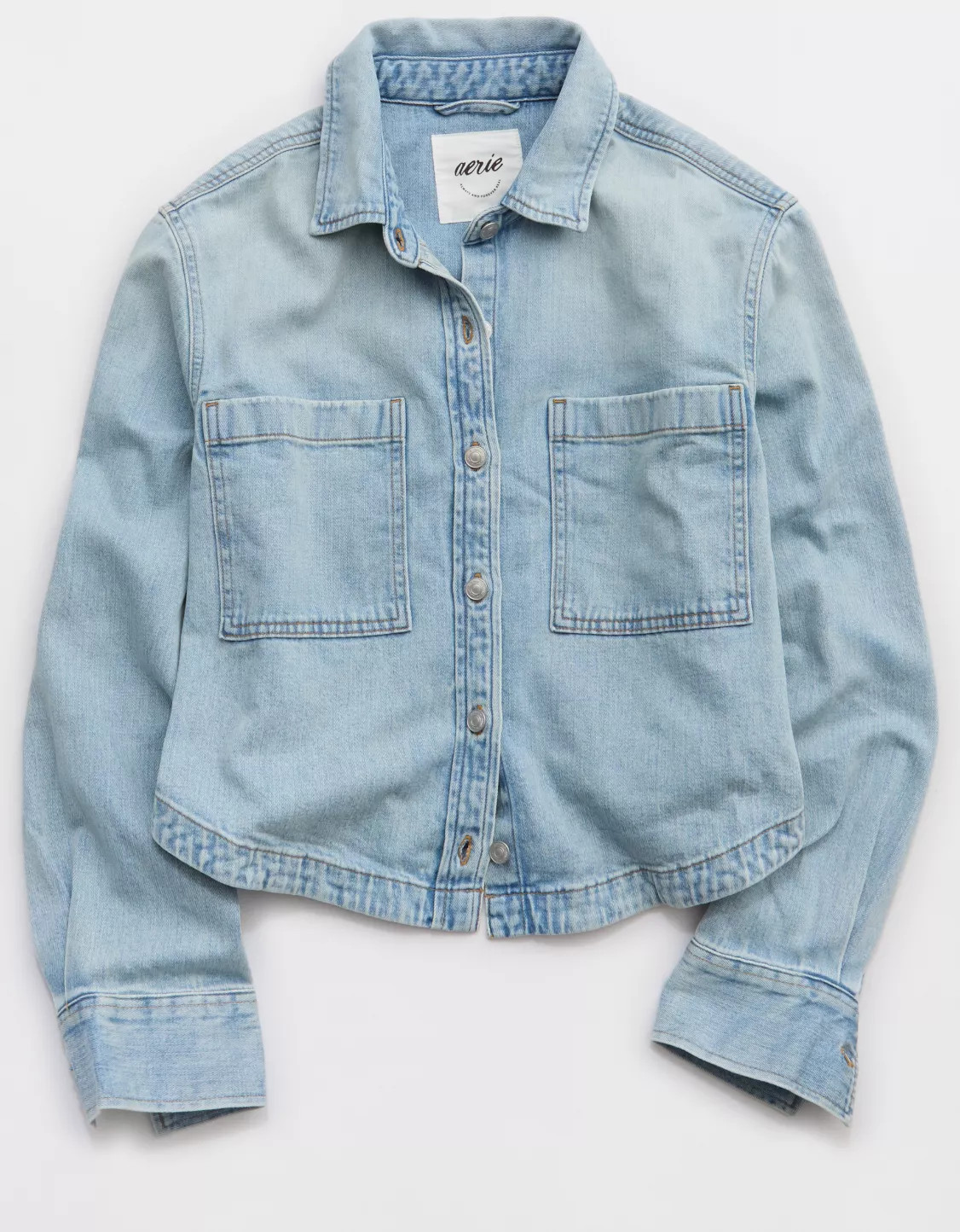 Aerie Cropped Buttondown Shirt | American Eagle Outfitters (US & CA)