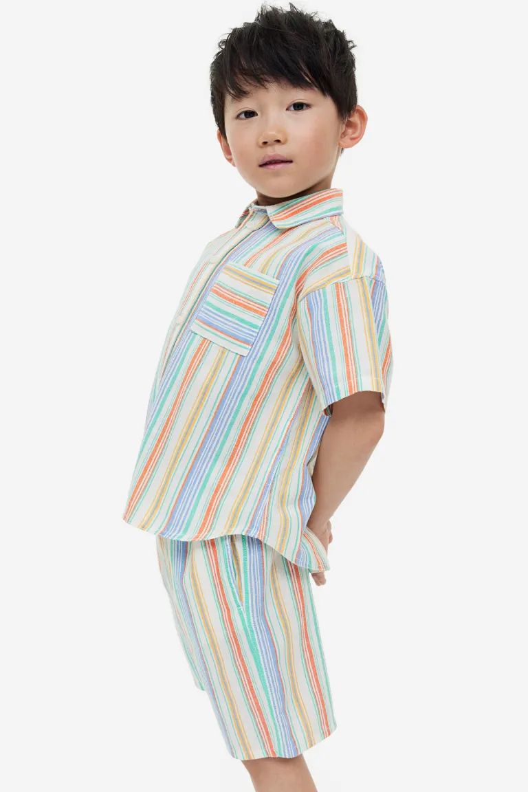 Denim Shorts - Blue/striped - Kids | H&M US | H&M (US + CA)