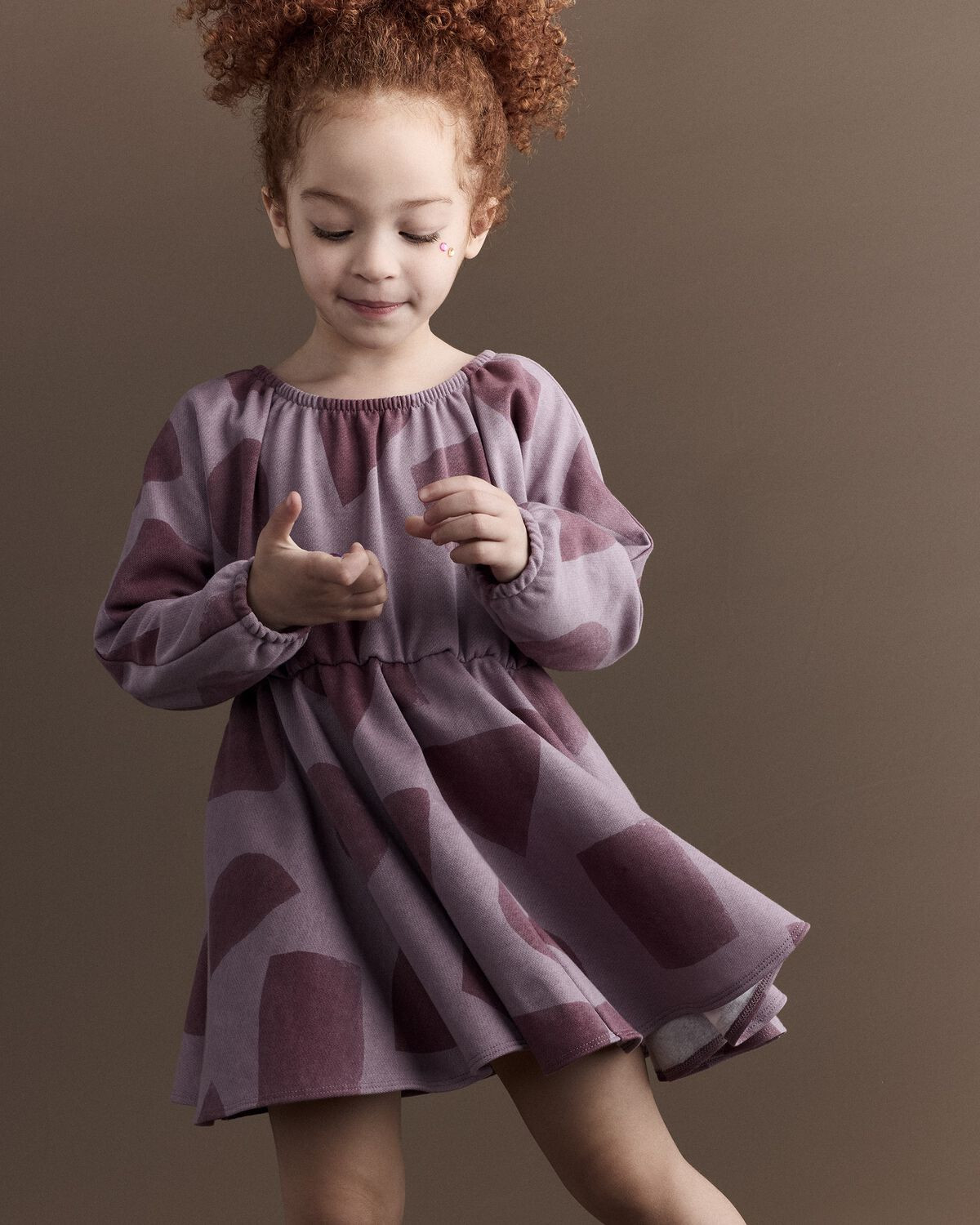 Toddler Girl Avenue Twirl™ Dress with Shapes - Mauve | Carter's Inc
