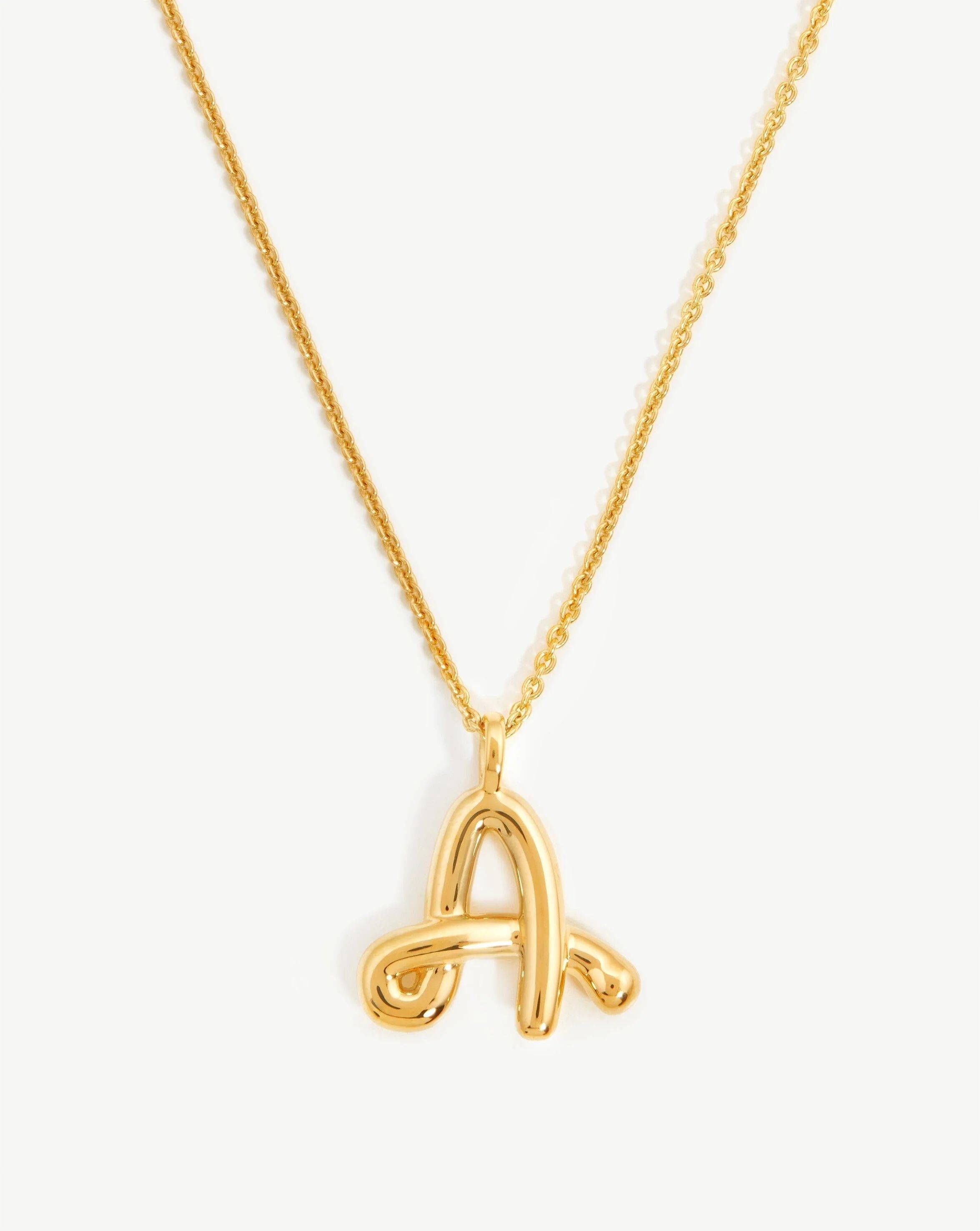 Curly Molten Initial Pendant Necklace - Initial A | 18ct Gold Plated V | Missoma