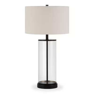 Hailey Home Rowan 28-in Blackened Bronze LED Rotary Socket Table Lamp with Fabric Shade Lowes.com | Lowe's