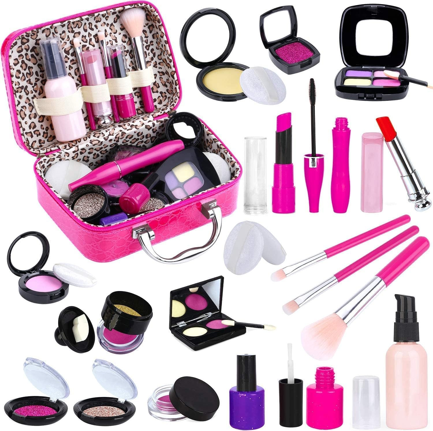 TEPSMIGO Pretend Makeup Kit for Girls, Kids Pretend Play Makeup Set - with Cosmetic Bag for Birthday Christmas, Toy Makeup Set for Little Girls Age 3+(Not Real Makeup) | Amazon (US)