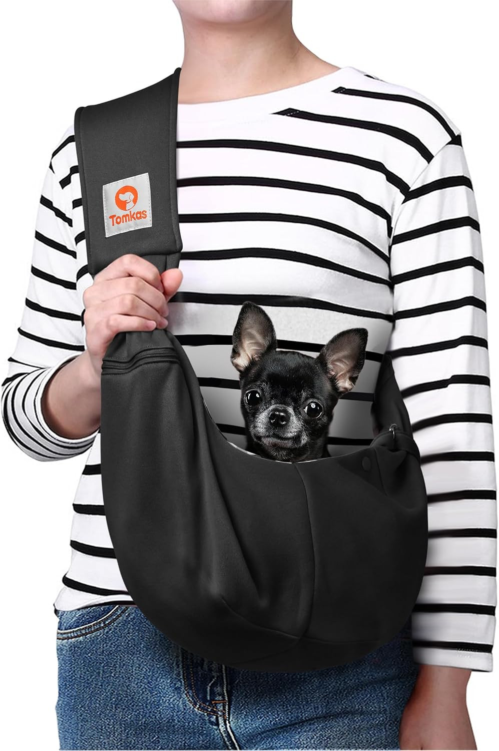 Tomkas Dog Sling Carrier for Small Dogs Puppy Carrier for Small Dogs (Black, for Pets Weight 2-7 lbs) | Amazon (US)