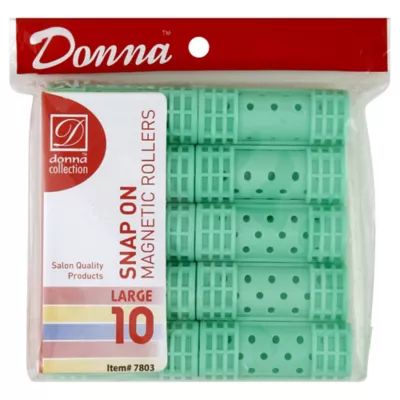 Donna 10-Count Large Snap On Magnetic Rollers in Green | Bed Bath & Beyond