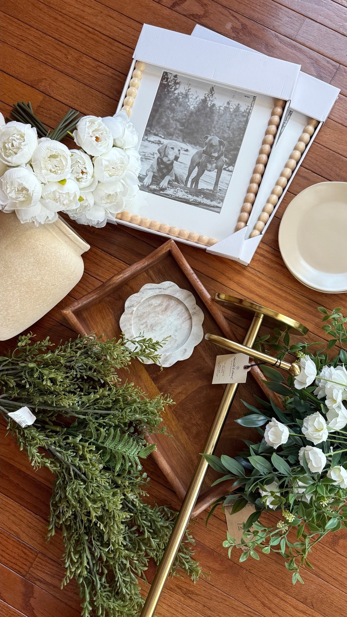 Spring home refresh is here! 🌿✨ Bringing all the cozy cottage vibes with scalloped details, faux florals, and earthy textures that make home feel extra inviting. 🕯️🧺 If you love neutral home decor, vintage-inspired finds, and effortless spring styling, follow along for more! 🤎


Where I got everything in the haul: targetfinds #joannfabric #tjmaxx 

Faux left top stems: TJ Maxx
Wood Tray: TJ Maxx 

Toilet roll holder, plates, right stems $3 EACH, picture frames $16! At Target 🎯 

Store closing sale finds 30% off
Faux left bottom stems: Joann Fabrics 
Left Vase: Joann Fabrics 

#cozyhome #springdecor #homerefresh #cottagecoreaesthetic #neutralhomedecor #scallopededges #earthyvibes #vintagehomestyle #ltkinfluencer #ltkhome #homedecorideas #seasonalstyling #fauxflowers #cozycottage

#LTKSpringSale #LTKSeasonal #LTKHome
