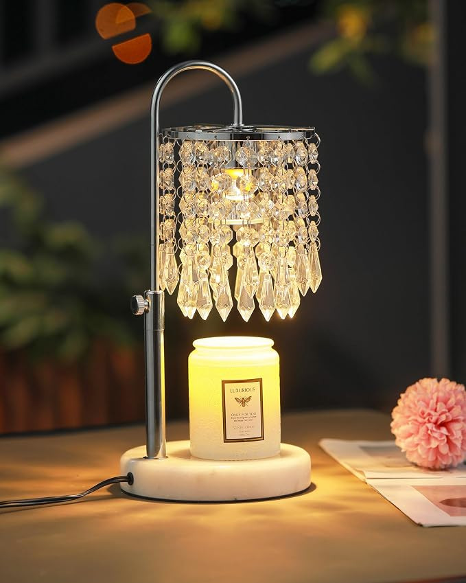 Candle Warmer Lamp with Timer Dimmer and 3 Bulbs, Lamp Candle Warmer with Marble Base,Wax Melt Wa... | Amazon (US)