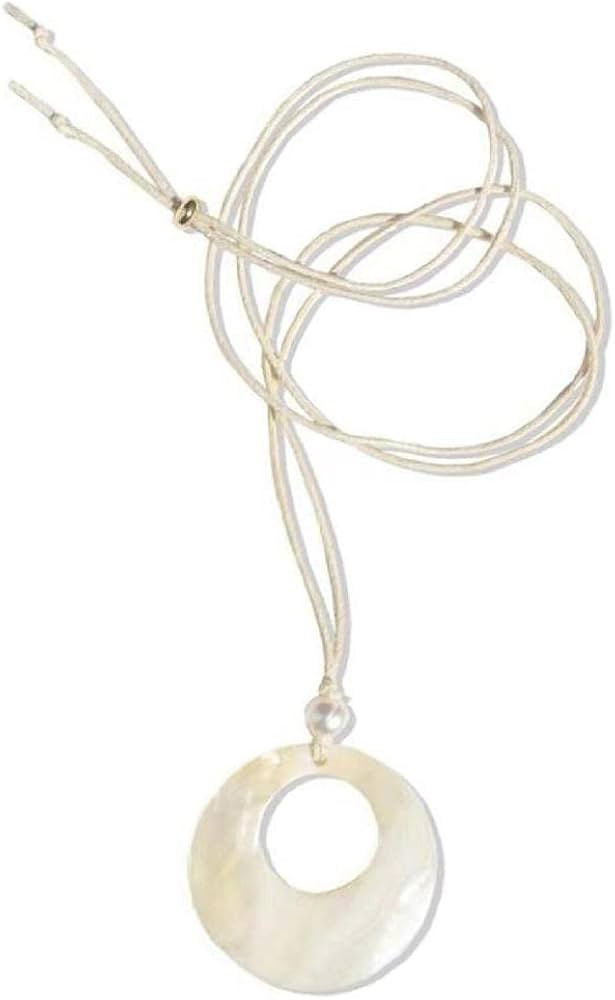 Fashion Shell Necklace Unique Nutural Round Pendant Clavicle Chain Birthday Valentines Day Orname... | Amazon (US)