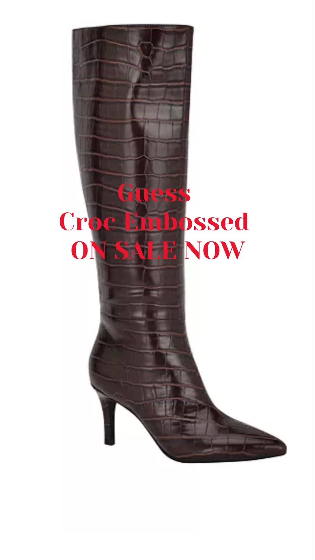 GUESS Croc Embossed Leather Boots on sale now .. These will go fast!! 

#LTKSaleAlert #LTKootd #LTKFindsUnder100