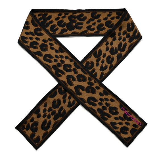 Silk Leopard Bandeau Scarf Marron | FASHIONPHILE (US)