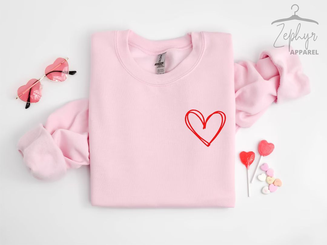 Valentine Sweatshirts, Heart Valentine Sweatshirt, Valentine Sweatshirt Gift, Valentine Heart Swe... | Etsy (US)
