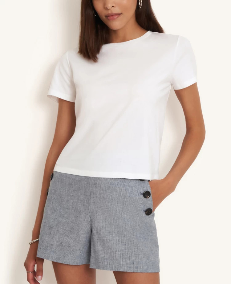 Cropped Pima Cotton Tee | Ann Taylor (US)