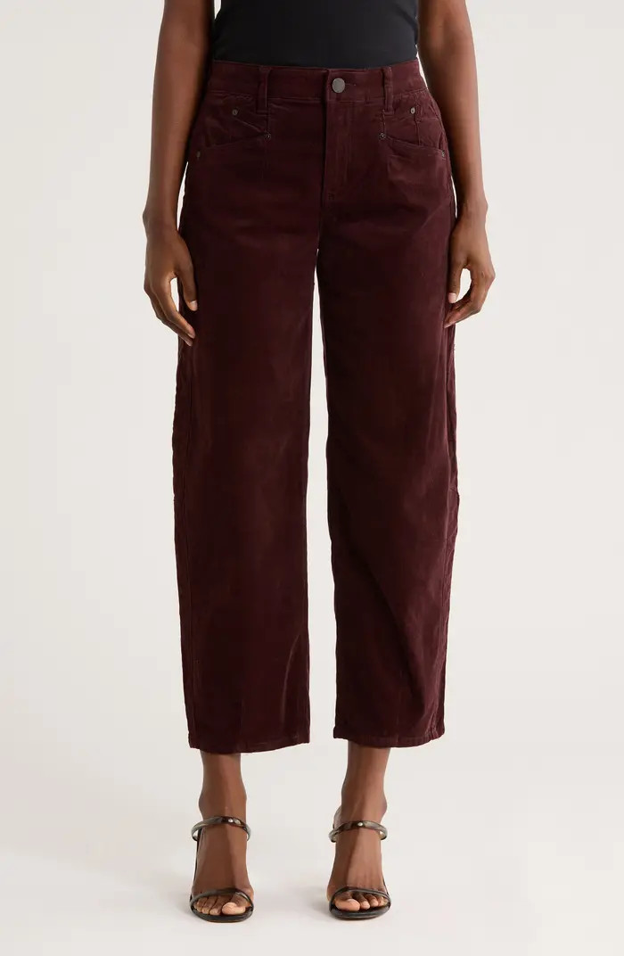 High Waist Barrel Leg Corduroy Pants | Nordstrom Rack