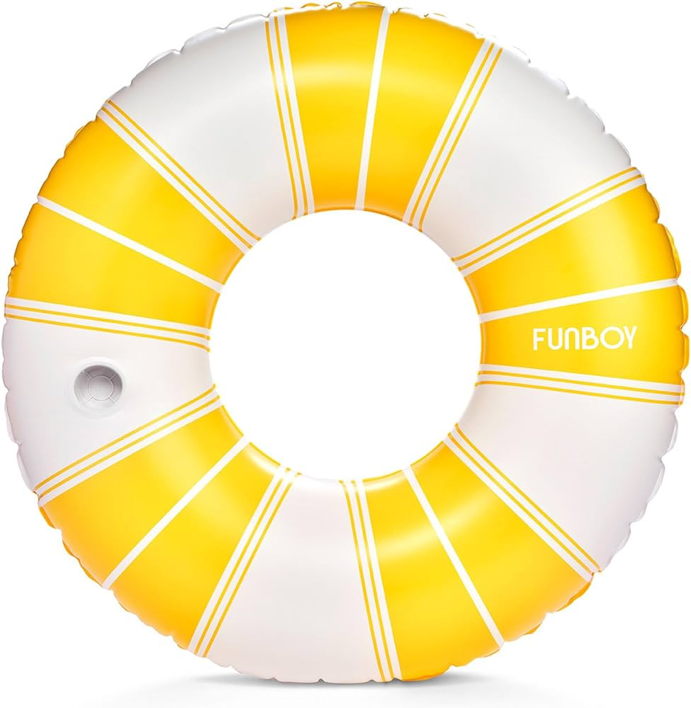 FUNBOY Giant Vintage Stripe Inflatable Pool Float with Cup Holder 48" Pool Float for Adults|Inner... | Amazon (US)