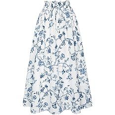 Scarlet Darkness Victorian Maxi Skirts for Women Summer Floral Long Skirt with Pockets | Amazon (US)