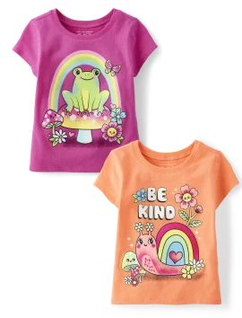 Baby And Toddler Girls Kindness Graphic Tee 2-Pack - multi clr | The Children's Place