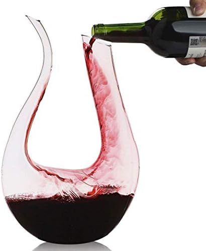 Wine Decanter,Smaier 1.5L U Shape Classic Wine Aerator , Wine Accessories,100% Lead-free Crystal ... | Amazon (US)