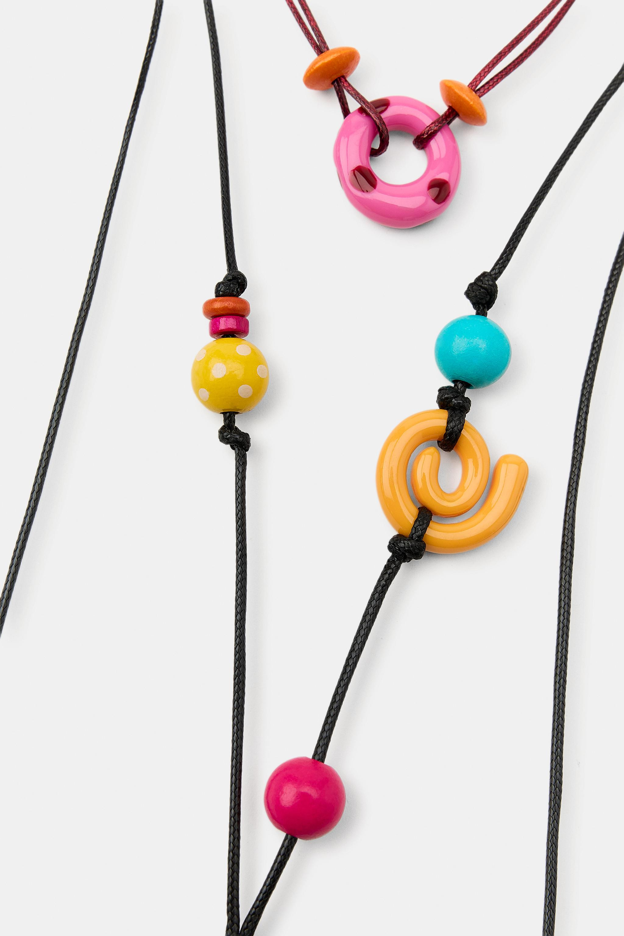 PACK OF 2 RESIN CORD NECKLACES | Zara US