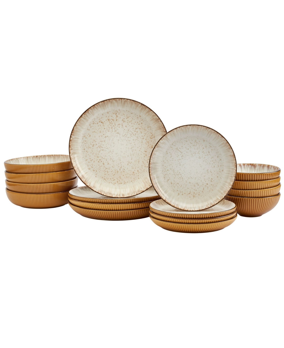 Tabletops Gallery Jura Caramel 16 Pc. Dinnerware Set, Service for 4 - Caramel | Macy's